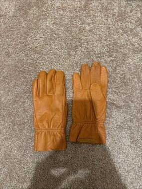 NWOT Orvis Men's Leather  Gloves - Tan